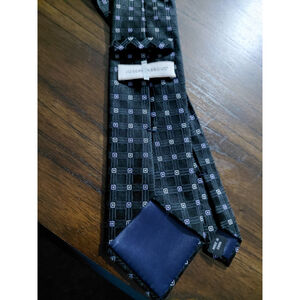 New Joseph Abboud Bespoke Men's Silk Blend Neck Tie - Dark Blue / Gray